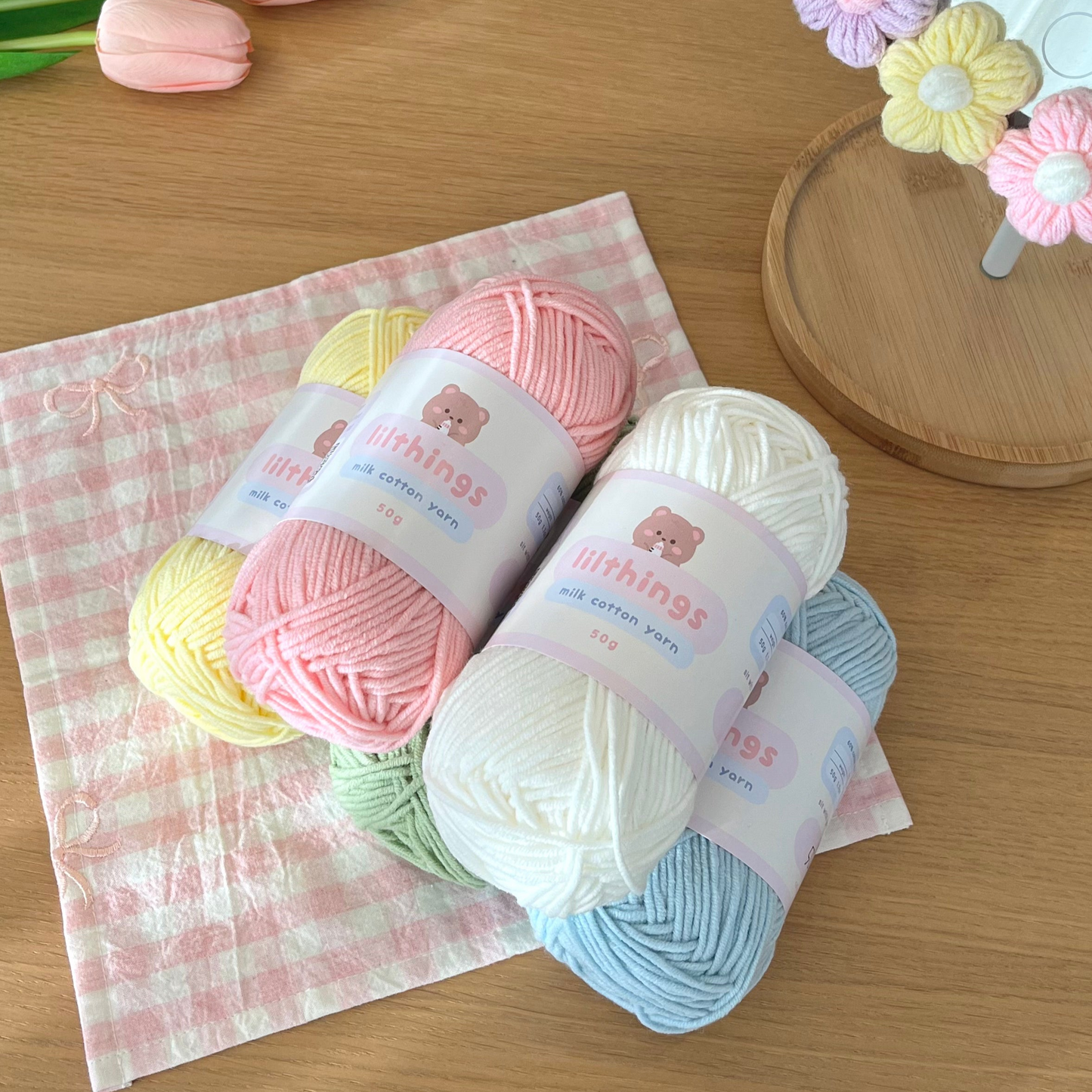 PRE-ORDER 50g milk cotton yarn