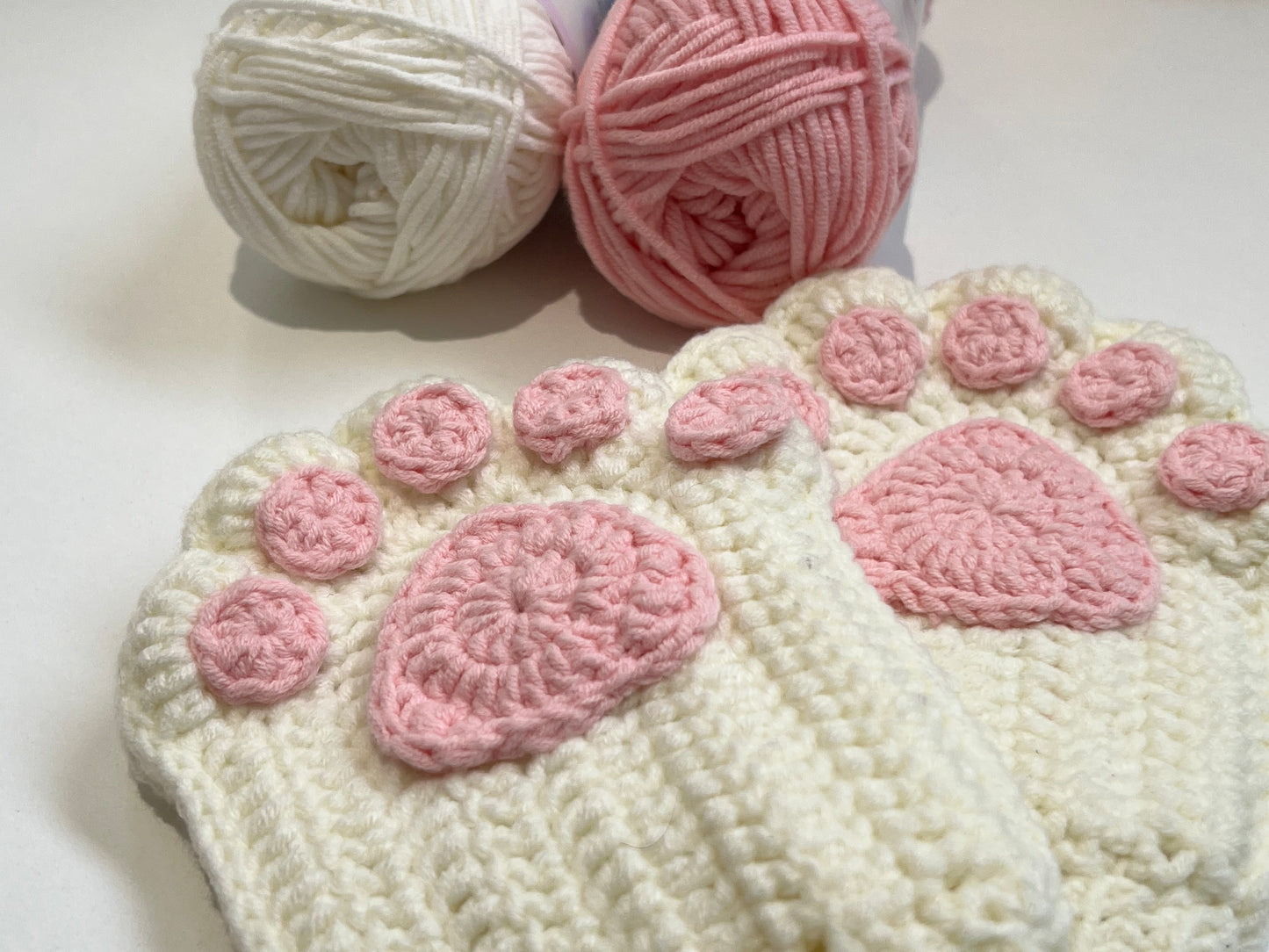 cat paw fingerless gloves (4 Yarn Pack)