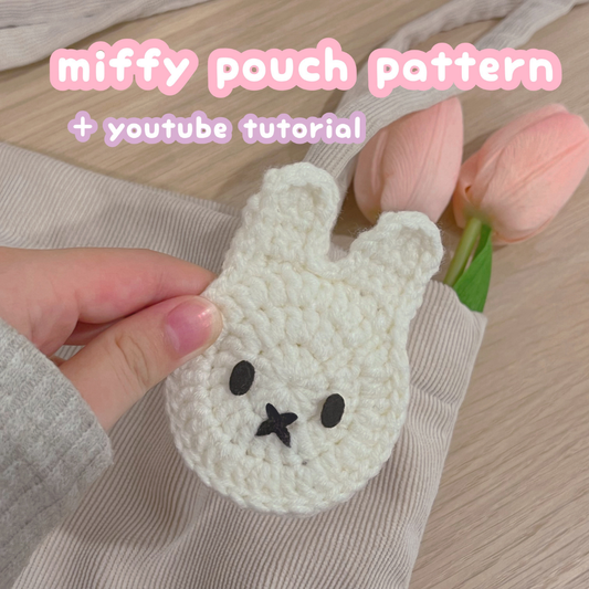 Crochet miffy Bag charm / pouch PDF pattern | beginner-friendly crochet pattern with YouTube tutorial